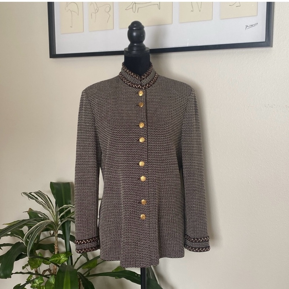 ST. JOHN tweed Brown jacket 10